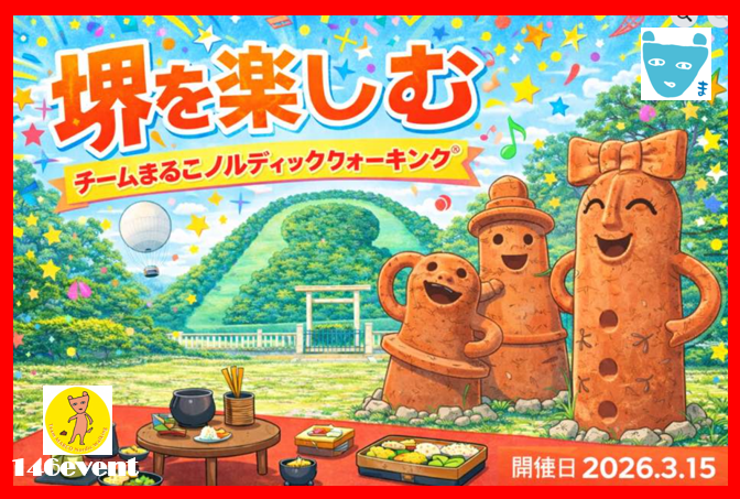 \ご案内/まるこ堺を知る・学ぶ・味わう☆コフンで超コーフンノルディックウォーキングイベント