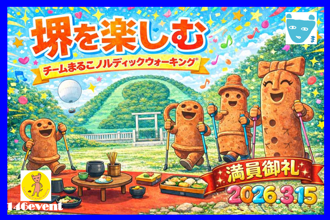 \満員御礼/まるこ堺を知る・学ぶ・味わう☆コフンで超コーフンノルディックウォーキングイベント