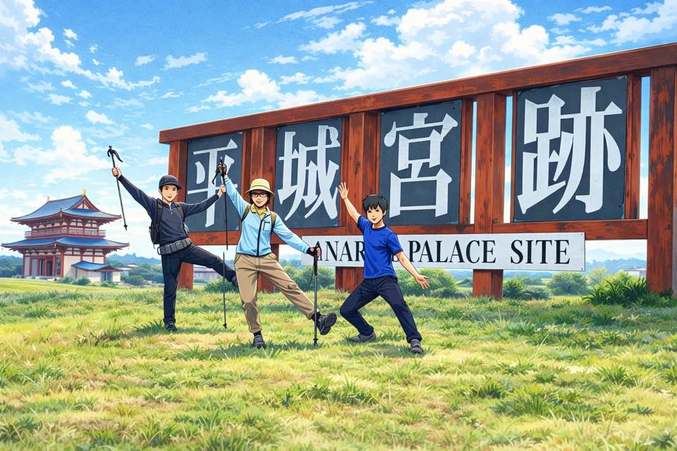 20260517まるこ奈良世界遺産の平城宮跡でノルディックウォーキング+真理さんフィットネスイベント