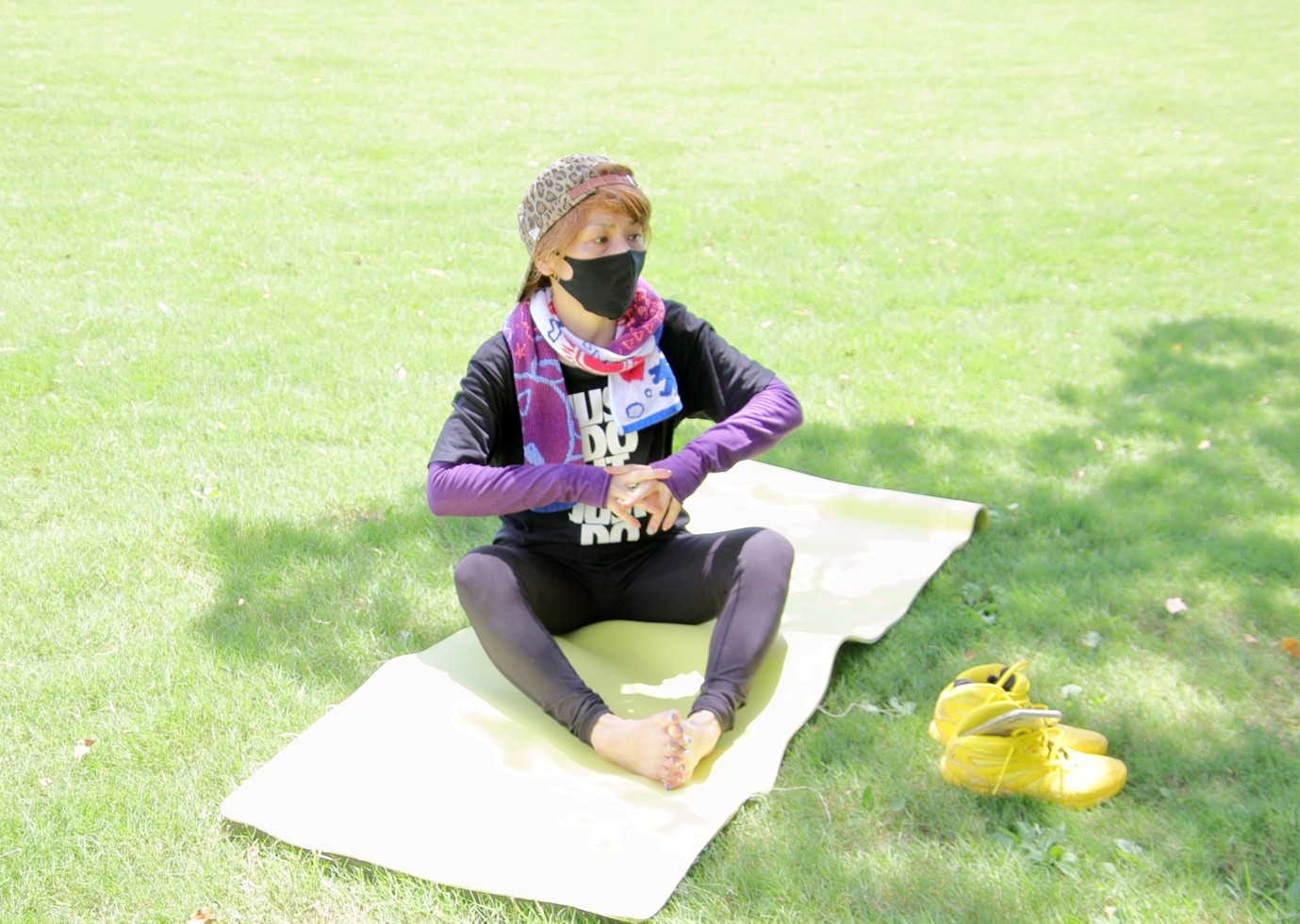 2020コロナな夏！8月10日まるこ万博公園でNW+まりさんの青空木陰でヨガ コラボイベント